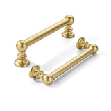 khtumeware 2 Pack 3-3/4 inch(96mm) Hole Center Brushed Gold Cabinet Pulls Solid Heavy-Duty Matte Gold Kitchen Cabinet Hardware f