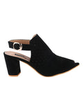 Shoetopia Womens/Girls Black Laser Cuts Peep-Toed Heeled Mules-Eu41,Black,8,B09NC27ZTD