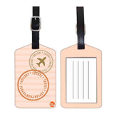 Nutcase Designer Luggage Travel Baggage Tags Single Tag With Name Card Inside Plane Stamp