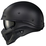 ScorpionEXO Covert X Open Face Half Shell 3/4 Motorcycle Helmet Comm Ready Speaker Pockets DOT Solid (Matte Black - Small)