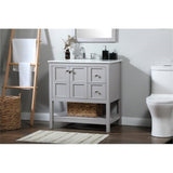 Elegant Decor Theo 32 Zinc Alloy Mdf Single Bathroom Vanity In Gray