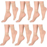Vtflair WomenS & Girls (6 Pairs Pack) Skin Color Premium Sun Protection Nylon Ankle Thumb Socks
