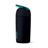 Owala Kids Flip Insulated Stainless-Steel Water Bottle with Straw and Locking Lid, 14-Ounce, Black/Black (Night Light)