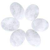 dssmboom 6 Pcs Oval Crystal Beads for Jewelry Making, Flat Back Rock Quartz Stone Cabochons for DIY Crafts Decoration, 22mmx30mm
