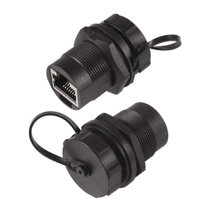 UMLIFE 2PCS Ethernet LAN Cable Connector CAT5/5e/6 RJ45-8P Shielded Industrial Panel Mount Bulkhead Feed Thru Coupler with Water