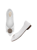 Shoetopia Oversized Bow Detailed White Bellies For Girls-Eu36,Bronze,3,B0D5HFFGCW