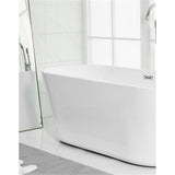 Elegant Decor Indoor Modern 65 Inch Soaking Roll Top Bathtub In Glossy White - 65X28.3X22.8