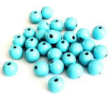 WLIANG 150 Pcs 16mm Blue Wooden Beads, Unfinished Round Bulk Spacer Wood Beads for DIY Crafts, Garlands Farmhouse Decor, Jewelry