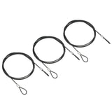 PATIKIL 3.3Ft Safety Cable Lock, 3 Pack Stainless Steel 2mm Dia Security Wire Rope with Double Loop for Stage Lighting Luggage L