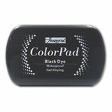 Jacquard ColorPad Waterproof and Permanent Premium Dye Ink Pad Deep Dark Black QuickDrying Acid Free & NonToxic Sharp 