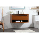 Elegant Decor Roman 40 Aluminum Alloy Mdf Single Bathroom Vanity In Teak