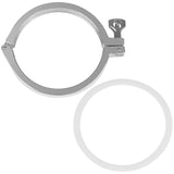 JMCOLMTTri Clamp 6 Inch Single Pin Heavy Duty with Wing Nut Stainless Steel 304 Sanitary Fitting with Ferrule TC 6 Silicone Gask