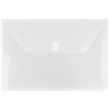 JAM PAPER Plastic Envelopes with Hook & Loop Closure Legal Booklet 9 3/4 x 14 1/2 Clear 12/Pack