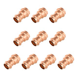 (Pack of 10) EFIELD 1 x 3/4 Copper Press Fit Coupling Fittings With Stop For Copper Tube Connection, LBP Design
