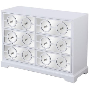 Elegant Decor Modern 6 Drawer 48 Dresser In Hand Painted White