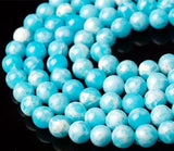 Zenkeeper 108 Pcs Blue Larimar Beads for Jewelry Making 8 MM Sky Blue Larimar Loose Gemstones Beads