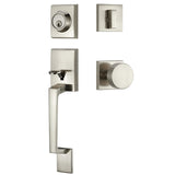 dairazan Satin Nickel Front Door Handle Set - Exterior Entry Lock with Single Cylinder Deadbolt & 3 Keys, Heavy-Duty Modern Leve