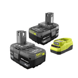 generic1 Ryobi ONE+ 18V LithiumIon 4.0 Ah Battery (2Pack) and Charger Kit, 1 (PSK006)