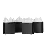 SHIPKEY 10 Ultimate Black Gift Bags for Various Occasions, Groomsmen Proposal - Kraft Paper Bags with Tissue, 8.7x3.9x7.1 Inches