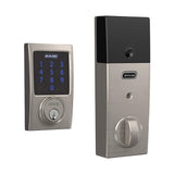 SCHLAGE BE469ZP CEN 619 Connect Smart Deadbolt With Alarm Inbuilt Century Trim In Satin Nickel