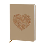 Embossed Heart Shape Lined Journal Notebook, Flower Gifts for Women