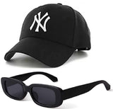 Selloria New Cotton Baseball Cap And Sunglass For Unisex Sunglasses Combo For Men & Womenv.Pack Of 2 Multicolour