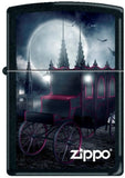 2023 Zippo Custom 218 Black Matte Goth Carriage And Bats