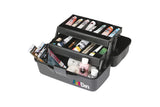 ArtBin 6892AG 2-Tray Art Supply Box, Portable Art & Craft Organizer with Lift-Up Trays, [1] Plastic Storage Case, Gray/Black