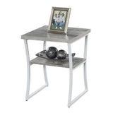 Convenience Concepts X-Calibur End Table, Faux Birch / White Frame