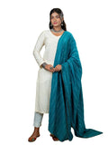 Hella Fashions WomenS Embroidered Teal Chinon 2.5M Dupatta, Daily