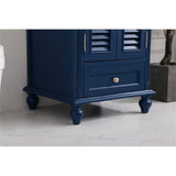 Elegant Decor Rhodes 24 Coastal Solid Wood Single Bathroom Vanity In Blue