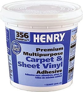 Henry 356 Multipro Premium Multipurpose High Strength Paste Carpet & Sheet Vinyl Adhesive, 1 Quart