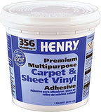 Henry 356 Multipro Premium Multipurpose High Strength Paste Carpet & Sheet Vinyl Adhesive, 1 Quart