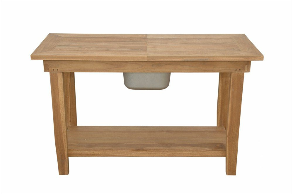 Anderson Teak Tb-4821 Nautilus Console Table With Ss Container