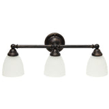 All The Rages Essentix 3-Light Metal & Glass Vanity Fixture In Oil Rubbed Bronze