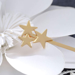 Yalice Star Hair Barrette Simple Bobby Pins Hair Clips Metal Hair Accessories for Women 2Pcs (Gold)