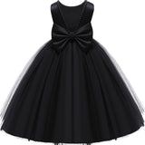 Baby Flower Girl Party Wedding Black Dress, Sleeveless Floor Length Tutu Tulle Dance Birthday Gown 2t