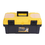Plastic Tool Box 17 Inch | Unbreakable Pp Body With Abs Plastic Handle| Non Slip Latch | Lock Hole | Top Organizer | Tool Tray, 
