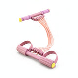 MERISHOPP Detachable Tubes 10Tube Resistance Band Soft Grips Foot Pedal Resistance Band Wide Pedals, Pink