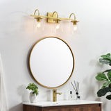 Living District Avani 3-Light Iron & Glass Bath Sconce In Black And Clear