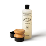 John Boos 2-Piece Care Set, 16 oz Mystery Oil & Round Beechwood Applicator - All-Natural Maintenance Formula for Butcher Blocks,