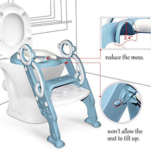 GrowthPic Toddler Toilet Seat with Step Stool Ladder for Boy and Girl Baby, Potty Training Seat Kid's Toilet Trainer with Splash