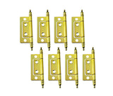 QCAA Durable Steel Non-Mortise Hinge with Final Pins, for Chest, Box, Vintage Cabinet Furniture, 2x0.9, Brass Plated, Made in Ta