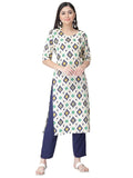 Pinkmint Kurta Set for Women Cotton Printed Straight Kurta with Pant (Pack of 1)