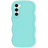 WOGROO Slim Fit Case for Samsung Galaxy S23, Wave Frame, Cute Soft TPU Thin Protective Phone Cover for Women, Light Cyan