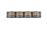 Living District Ollie 4-Light Metal Bath Sconce In Black And Clear