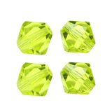 200pcs Adabele Austrian 4mm (0.16 Inch) Small Faceted Loose Bicone Crystal Beads Light Olivine Green Compatible with Swarovski C