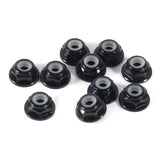 10 PCS Nylock Nuts M2 Aluminum Flanged Hex Nuts with Nylon Insert Black for Anti Loose Secure Locking
