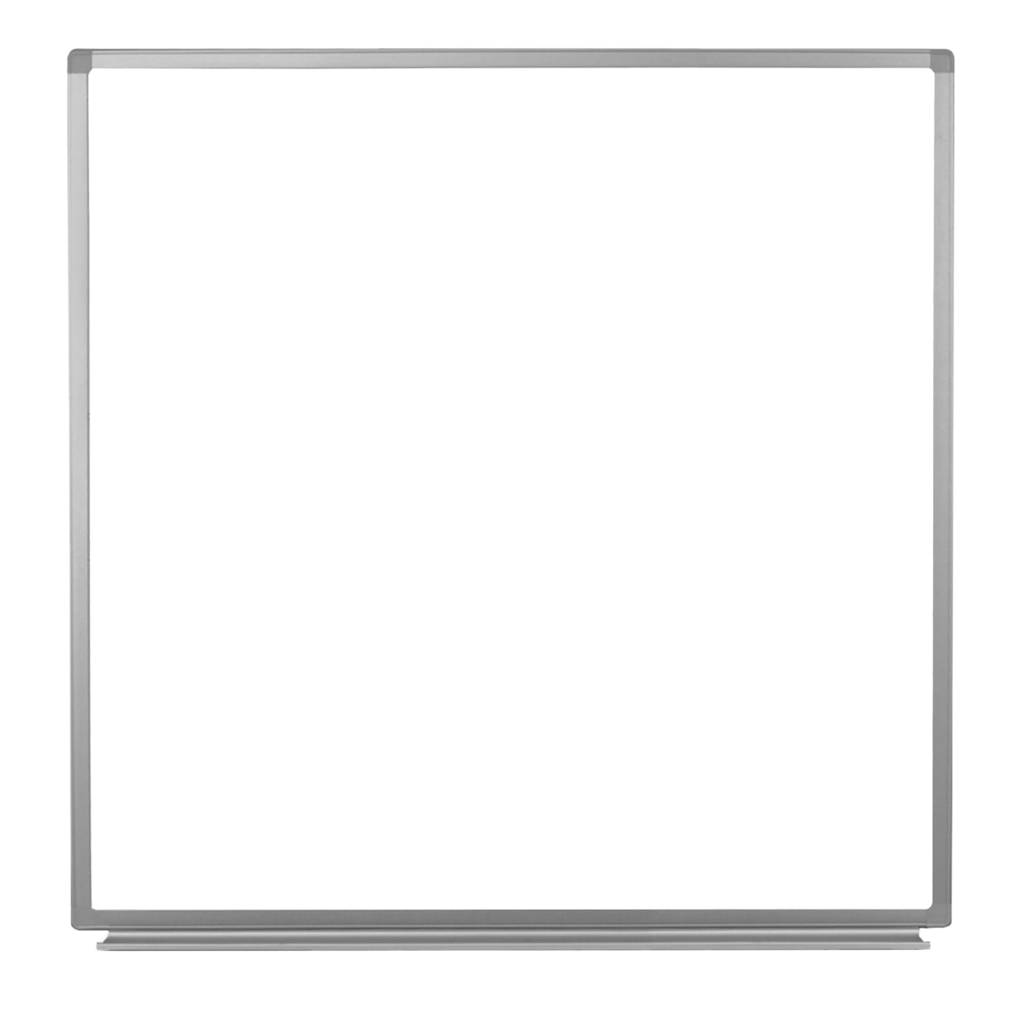 Luxor Home Office School Wall-Mounted Magnetic Dry Erase Whiteboard With Aluminum Frame - 48''W X 48''H
