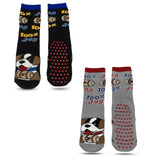 Ketkar Woolen AntiSlip Socks Winter Warm Crew Socks With NonSkid Grips For Boys, Girls & Women_2 Pair (Royal Blue|Grey,1014